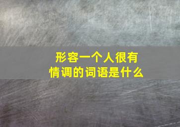 形容一个人很有情调的词语是什么