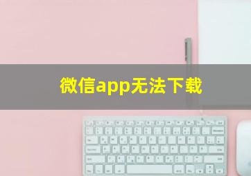 微信app无法下载