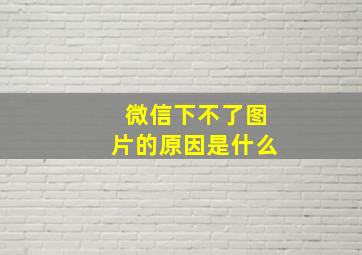 微信下不了图片的原因是什么