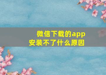 微信下载的app安装不了什么原因