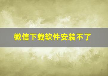 微信下载软件安装不了