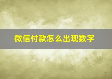 微信付款怎么出现数字