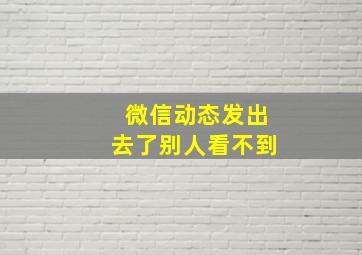 微信动态发出去了别人看不到