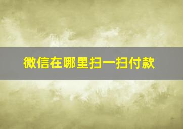 微信在哪里扫一扫付款