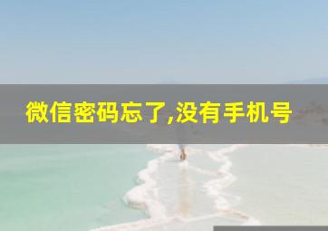 微信密码忘了,没有手机号