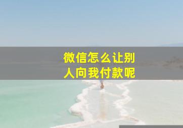 微信怎么让别人向我付款呢