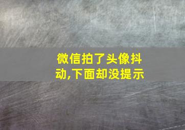 微信拍了头像抖动,下面却没提示