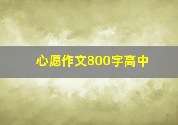 心愿作文800字高中