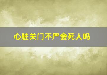 心脏关门不严会死人吗