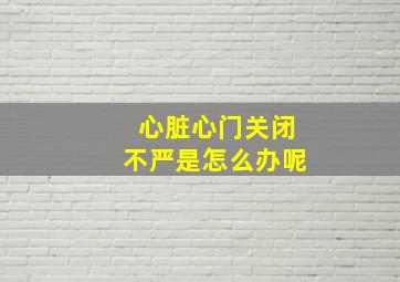 心脏心门关闭不严是怎么办呢