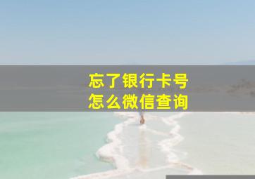 忘了银行卡号怎么微信查询