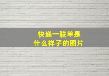 快递一联单是什么样子的图片