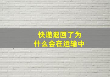 快递退回了为什么会在运输中