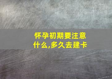 怀孕初期要注意什么,多久去建卡