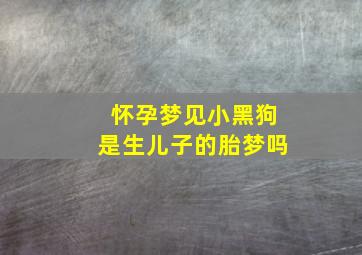 怀孕梦见小黑狗是生儿子的胎梦吗