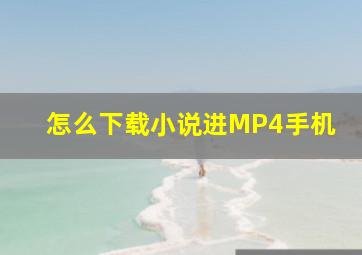 怎么下载小说进MP4手机