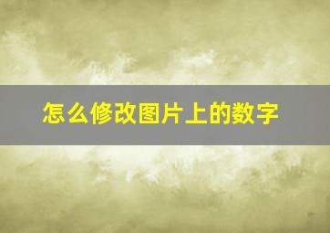 怎么修改图片上的数字