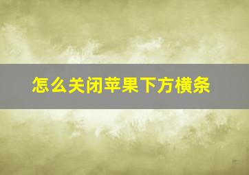 怎么关闭苹果下方横条