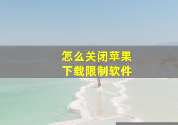 怎么关闭苹果下载限制软件