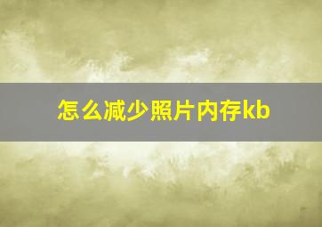 怎么减少照片内存kb