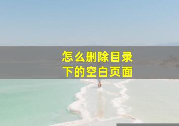 怎么删除目录下的空白页面