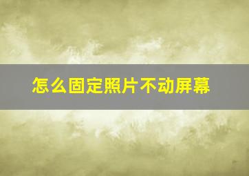 怎么固定照片不动屏幕