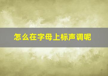 怎么在字母上标声调呢