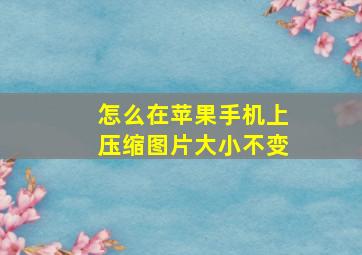 怎么在苹果手机上压缩图片大小不变