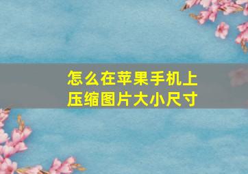 怎么在苹果手机上压缩图片大小尺寸