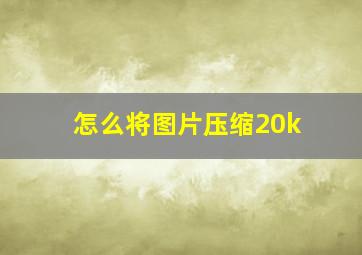 怎么将图片压缩20k