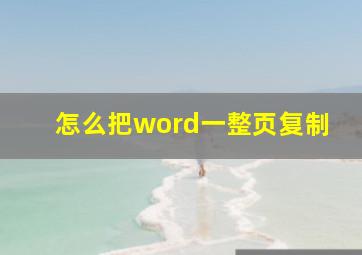 怎么把word一整页复制