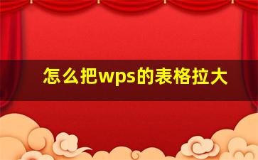 怎么把wps的表格拉大