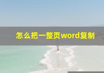 怎么把一整页word复制