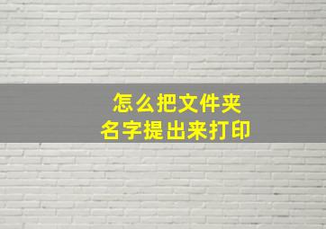 怎么把文件夹名字提出来打印