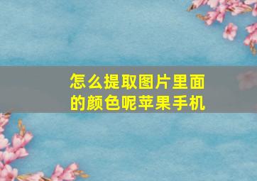 怎么提取图片里面的颜色呢苹果手机