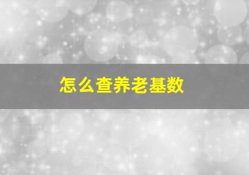 怎么查养老基数