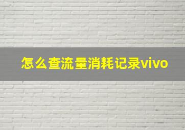 怎么查流量消耗记录vivo