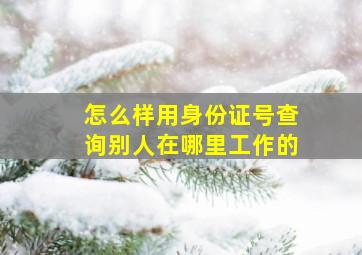 怎么样用身份证号查询别人在哪里工作的