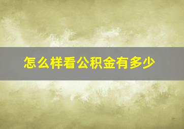 怎么样看公积金有多少