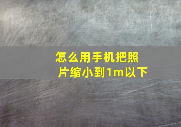 怎么用手机把照片缩小到1m以下