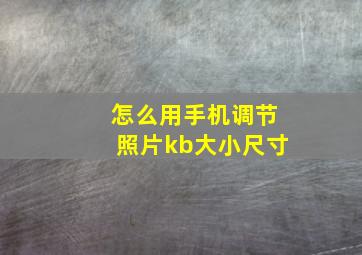 怎么用手机调节照片kb大小尺寸