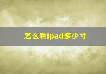 怎么看ipad多少寸