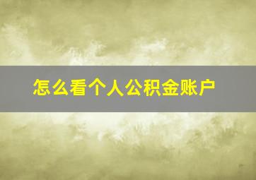 怎么看个人公积金账户