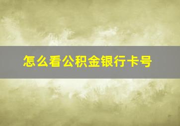 怎么看公积金银行卡号