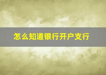 怎么知道银行开户支行