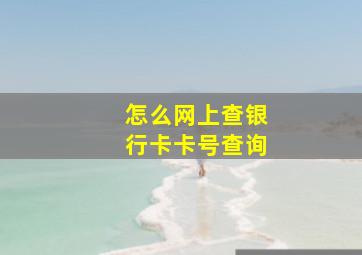 怎么网上查银行卡卡号查询