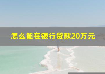 怎么能在银行贷款20万元