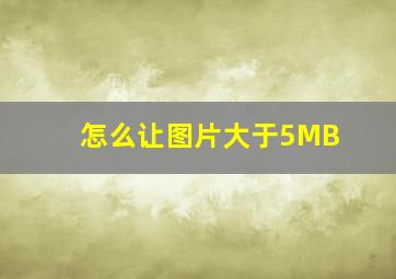 怎么让图片大于5MB