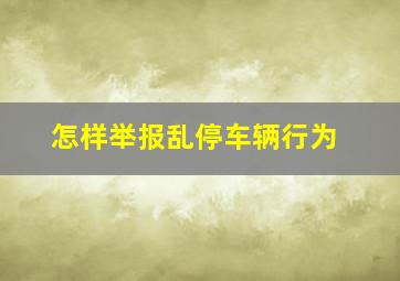 怎样举报乱停车辆行为