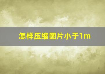 怎样压缩图片小于1m